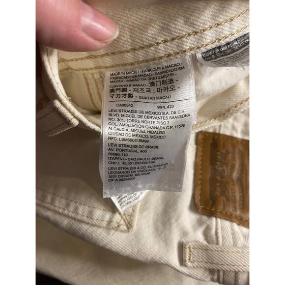 Minimalist Neutral Levi’s Premium Boy Jean Straight Leg Khaki Pants Size 27 - Picture 4 of 5